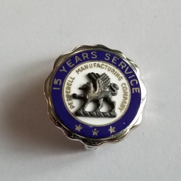 Vintage Pepperell Formen Vintage Pepperell Manufacturing Co lapel pin Sterling silver brooch